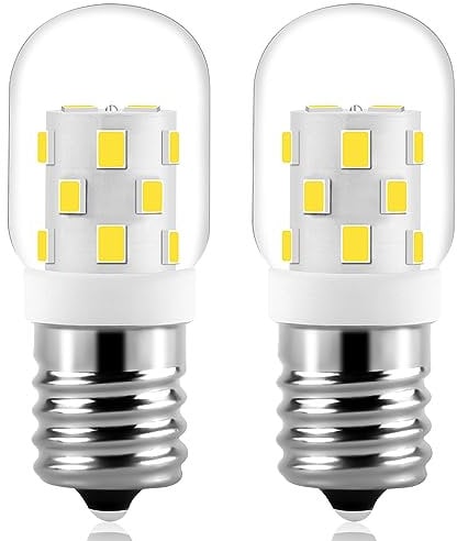AMI PARTS CAIKEZI AMI Parts E17 LED Light Bulb 3W 380LM 6000K Daylight White, 8206232A 40 Watt Appliance Bulb Incandescent Equivalent,for Microwave Light Bulbs Under Hood Refrigerators Oven (2 Packs)