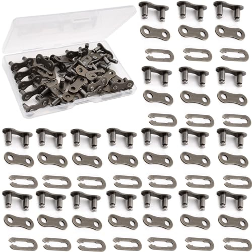 RUNCCI-YUN 20PCS Eslabón cadena bicicleta, Conector de Eslabón de Cadena de Bicicleta Cadena de liberación rápida bicicleta de cadena de bicicleta Eslabones Perdidos de Bicicleta(1 velocidades)