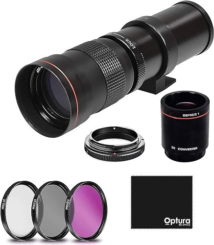 OPTURA HD OPTICS Professional 420-1600mm f/8.3 HD Manual Telephoto Lens for Pentax K-1, K-S2, K-S1, K-500, K-70, K-50, K-30, K5 IIs, K-7, K-5, K-3 II, K-2, K-X, K20D, K100D, K110D and K10D