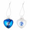 FC Schalke 04 Herzen Christbaumkugeln Weihnachtskugeln 2er Set (blau/Weiss)