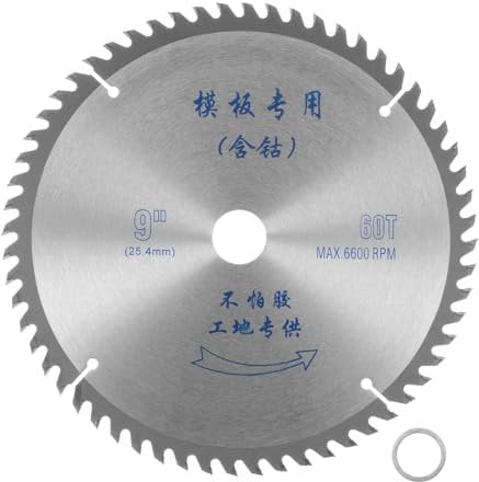 HARFINGTON 9 Circular Saw Blade 60 Teeth 0.98 Arbor Cutting Disc Wheel for General Purpose Cutting & Trimming Softwood, Hardwood