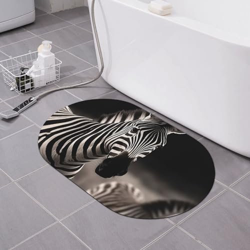 NONHAI Stein-Badematten Wildtiere Zebra Kieselgur Badematte Super saugfähig Badezimmer Bodenmatte Schnell trocknend Kieselgur Duschmatte für Dusche Badewanne Badezimmer Zubehör 15,7 x 23,6 Zoll