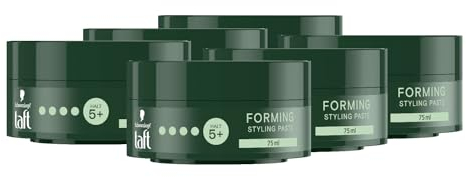 Schwarzkopf TAFT Paste Forming (6 x 75ml), Haarstyling-Paste für unvollendete Looks, schonend für Haar und Kopfhaut, vegane, Styling Haar-Paste