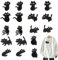 KASESSS 18 Stück Aufnäher, Niedlich Bügelbilder für Textilien, Schwarze Katze Patches zum Aufbügeln, Aufbügelbilder Kleidung und Handarbeiten, Applikationen zum Aufnähen für Hosen Jeans Hemden Mützen