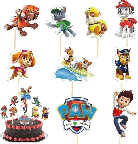 9 Stück Tortendekoration Cake Topper Set,Tortendeko,Happy Birthday Tortenaufsatz,Muffin Deko,Cupcake Topper Deko,Kindergeburtstag Party Geburtstag Deko Tortendeko Geburtstag Mädchen Junge
