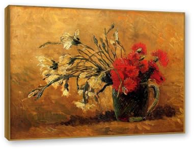 RYLJCZ Van Gogh Oil Paintings Reproduction- Jug with Red- Vintage Landscape Art Print- Canvas Wall Art for Home and office Decorations- Framed Ready to Hang 60x80cm(23.7x31.5in Teak Color Framed