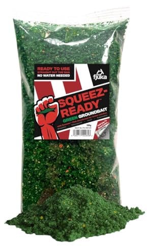 Fjuka Squeez-Ready Green Groundbait 500g | Ready-prepped | Carp, F1s, tench, bream, roach etc