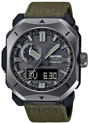 Casio Unisex's Analog-Digital Tough Solar Watch with Cordura Strap PRW-6900YB-3CR