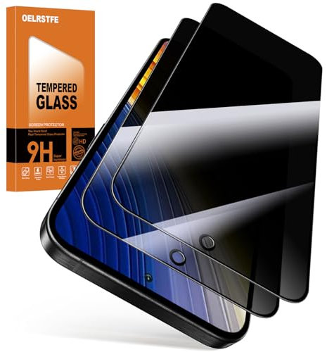 Oelrstfe Protector Pantalla de Privacidad para Xiaomi Poco X3 NFC/X3/X3 Pro Cristal Templado Anti Espía Protectora Vidrio Película Dureza 9H Anti-arañazo Sin Burbujas Privacy Screen Protector,2 Piezas
