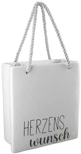 Casablanca Spardose Herzenswunsch – Sparbüchse Money Box Verpackung Geldgeschenk – Porzellan weiß – 13 x 6 x Höhe 15 cm