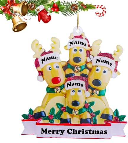 KERANEET Personalisierte Weihnachtskugeln Weihnachten Ornamente Weihnachtsanhänger Weihnachtsbaumschmuck Weihnachtsbaum Anhänger Weihnachtsbaumkugeln mit Namen für Weihnachtsbaum Deko Geschenk
