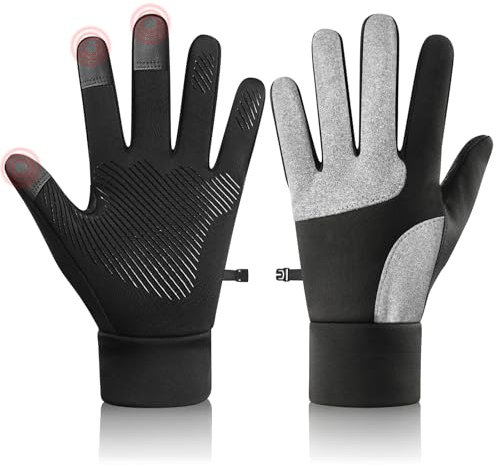 COTOP Handschuhe Winter Herren Damen, Dünn Warm Fahrradhandschuhe mit Touchscreen, rutschfest Winddicht Sport Handschuhe, Geschenke für Laufen/Roller/Joggen/e Scooter (L)