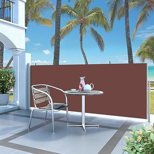 Sufrk Toldo Lateral retráctil toldo Exterior toldo Lateral toldo Exterior toldo Lateral retráctil Exterior 120x300 cm marrón