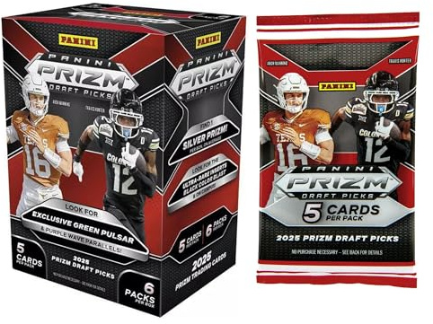 Panini NFL 2025 Prizm Draft Picks Collegiate Football Blaster Box | 6 Packs