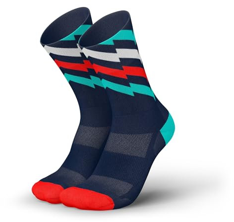 INCYLENCE ULTRALIGHT Laufsocken für Damen und Herren, atmungsaktiv und sehr dünn, 1 Paar (DE/NL/SE/PL, Numerisch, 35, 38, Regular, Regular, Waves Tricolore)