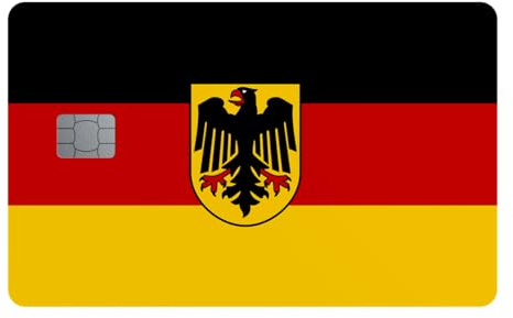 WORKIRAN Kreditkarten Aufkleber Flagge Deutschlands | Transport, Debitkarte, Kreditkarte | Abdeckung & Personalisierung von Bankkarten | Blasenfrei, schlank, wasserdicht