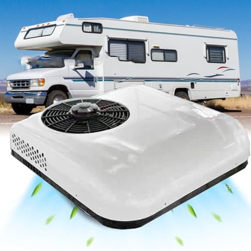 DHMYYXGS Climatiseur 12 V Ultra-Silencieux Camping-Car,Climatiseur Toit CC Ultra-Silencieux,Climatiseur Stationnement électrique Ultra-Plat,pour Camping Car,Camion,Remorque Fermée Singlehole-12V