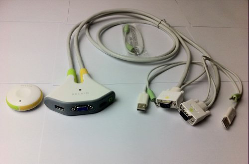 Belkin Switch 2 mit Funk-Fernbedienung für PC, USB, Audio