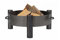 Hohe Feuerschale Feuerkorb aus schwarzem Stahl 60 x 30 cm Lagerfeuer Holzgrill unlackiert
