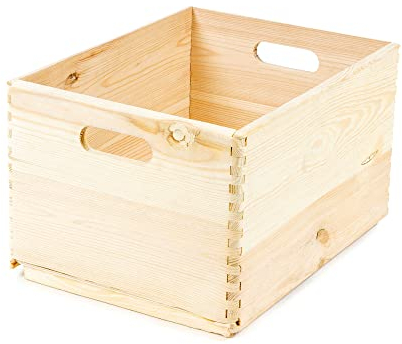 Compactor SKYR Holzbox XL - Natur Kiefernholz, 40x30x23 cm, Natürliche Farbe