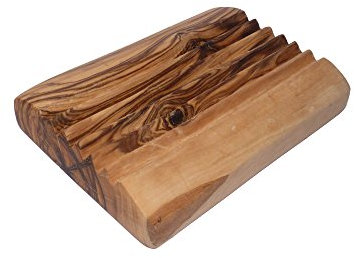 Porte-savon carré en bois d'olivier