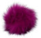 Unbekannt Fell Pompon mit Druckknopf Magenta