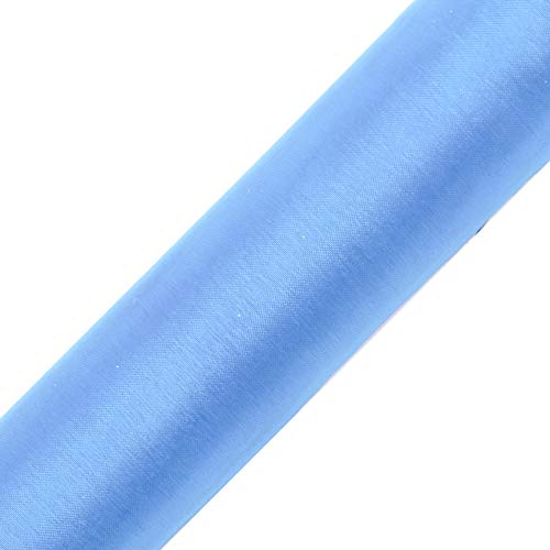 eventkauf Organza Rolle 9m x 36 cm Tischläufer Dekostoff (Hellblau)