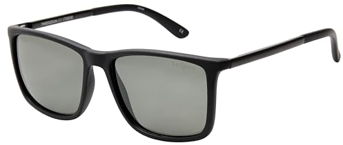 Le Specs TWEEDLEDUM MATTE BLACK - Polarisierte Sonnenbrille für Damen und Herren Rechteckige Rahmenform mit hohem UV-Schutz LSP1702030