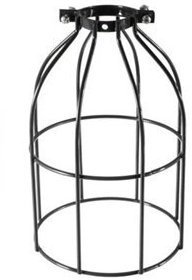 MASUNN Vintage Industrial Steel Light Bulb Guard Clamp On Metal Pendant Light Lamp Cage-Black