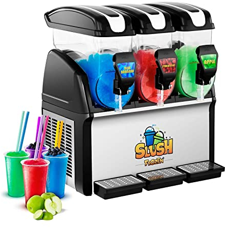 Royal Catering Slush-Eis-Maschine Slushie Maker RCSL 3/15 (3 x 12 L, 980 W, -2 bis -3 °C, BPA-frei, 8-12 Stunden Arbeitszyklus, Härtegrad: 4 Stufen)