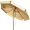 COSTWAY Sombrilla de Ø300cm de Madera Parasol de Jardín Inclinable Sombrilla de Manivela para Playa Jardín Piscina Terraza (Beige)