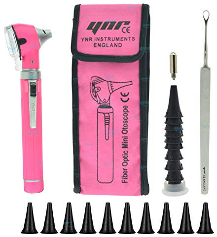 YNR Mini-Otoskop, Diagnose Otoskop Mit LED Direktes Licht, Ohr-Wachs-Entferner, gesundes Ohr-Werkzeug für Ärzte, Krankenschwestern, Erwachsene, Kinder, Baby, Elder Haustiere, Tiere (Rosa)