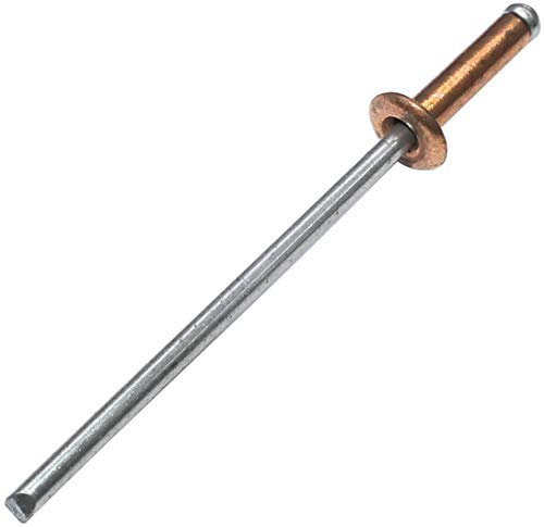 AERZETIX - C48062 - Satz von 50 Blindnieten standard blindniet Ø3x12mm kupfer stahl - DIN 7337 - popnieten - nieten mit bruchfest stange - mit flachkopf