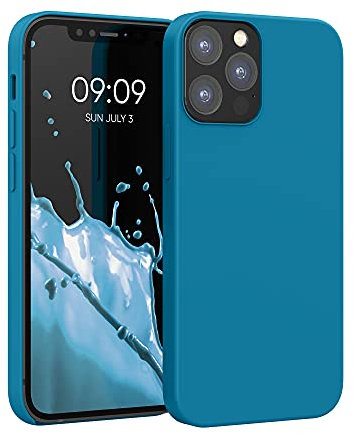 kwmobile Handyhülle für iPhone 12 Hülle/iPhone 12 Pro Hülle - Silikon Handy Case - weiche Oberfläche - kabelloses Laden - Karibikblau