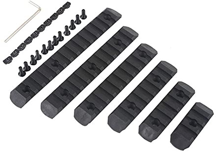 SBGJMY 6St Mlok Tastenmod Handschutz-Polymer-Schienen-Set, leichte Picatinny-Schiene 3-Slot 5-Slot 7-Slot 9-Slot 11-Slot 13-Slot Jagd-Airsoft-Zubehör