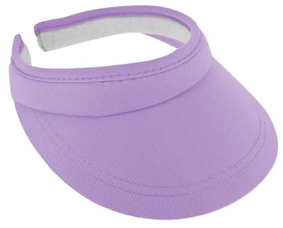 fiebig Visor | Schattenspender für das Gesicht | Clipvisor in One Size | In vielen Farben aus 100% Baumwolle | Sommerkappe mit Frotteeband Innenfutter | Sonnenschutz Schirmcap (Flieder)