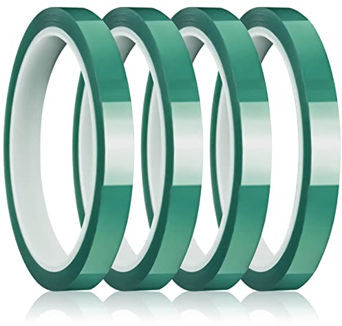 YUTOU 4 Stück Hitzebeständiges Klebeband 10 mm x 33 m (108ft) Kapton Tape Hochtemperatur Isolierband Polyimid Klebeband Sublimation Hitzebeständig Hochtemperatur Band