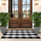 HOYIJA Buffalo Plaid Outdoor Rug 27.5＂ x 43 Cotton Black and White Check Front Door Rug, Washable Double Woven Welcome Layered Door Mats for Indoor/Outdoor/Front Porch/Entryway