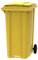 ESE Poubelle Conteneur à déchets 360L Jaune + Couvercle Jaune