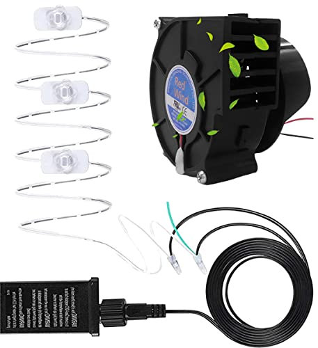 ZYWUOY Inflatable Air Blower Replacement, 12V 1.5A Insulated Waterproof Fan Blower Motor with 3 Led Light String and 2A Adapter for Garden Yard Inflatables BBQ Picnic Heating 97 * 94 * 65mm