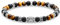 Thomas Sabo Herren Armband mit schwarzen Onyx-Beads und Tigerauge-Beads Silber, aus geschwärztem 925er Sterlingsilber, Länge 19 cm, A2087-507-7-L19