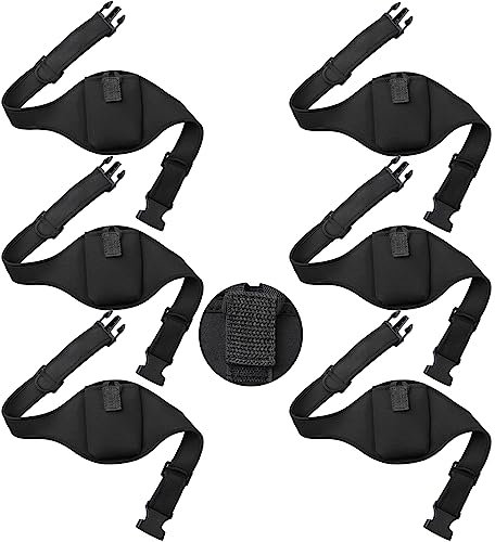Audingull Mic Belt, 6-Pack of microphone belts with Anti Dropping Strap, Neoprene Adjustable Sweat Absorbent Belt Bag, Black, 12 x 8 cm