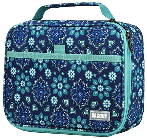 VASCHY Große Federmäppchen, Multi Fächer Mäppchen Organizer 72 Stück Etui Schule Federmappe Federtasche Maeppchen für Jungen Mädchen Blaue Blüten