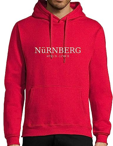 shirt84 Fanschal in Farbe deines Vereins Männer Kapuzen Hoodie Rot M