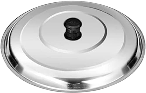 BAZAC Universal Pan Lid Stainless Steel Pot Lids Replacement Pans Pots Lid Cooking Pot Lid Frying Pan Cover Cookware Lids Silver Lid for Frying Pan-50cm
