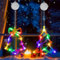 LED Lichterkette Weihnachtsbeleuchtung, RGB Blinkt Weihnachtsbaum Jingle Bells Weihnachtsbeleuchtung Weihnachtsdekoration Lichter mit Saugnäpfe Klebehaken mit Timer Weihnachtsstern für Weihnachtsdeko