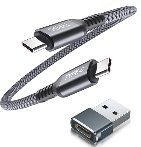 BASESAILOR USB Type C to C 100W Charging Cable with USB Adapter 0.3M,Power Delivery Fast Charger Cord for iPhone 16 15 Plus Pro Max,MacBook,iPad Air 4 5 Mini 6,Samsung Galaxy S22 S23 S24,Z Flip Fold