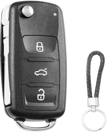 SLshiBo Autoschlüssel Gehäuse Schlüssel VW 3 Tasten Gehäuse der Fernbedienung Typ Messer für VW Golf Mk6 Tiguan Skoda Polo T5 Passat Seat Octavia CC Auto Schlüsselgehäuse Pilot Autoschlüssel