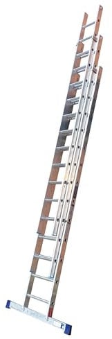 TB Davies TRADE Triple Extension Ladder, 3.5 Meter / 11.48 Feet, Extends To 8.5 Meters / 27.88 Feet, Comfort D-Shaped Rungs, 3-Year Warranty, EN131 Professional