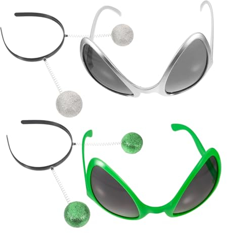 TOYANDONA 1 Set Stirnband Stirnbänder Kleidung Grüne Antenne Outfit Cosplay Stirnband Linse Brille Erwachsenen